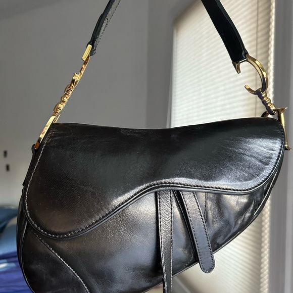 Vintage Black Dior Saddle Bag with Gold Hardware - Picture 9 of 9